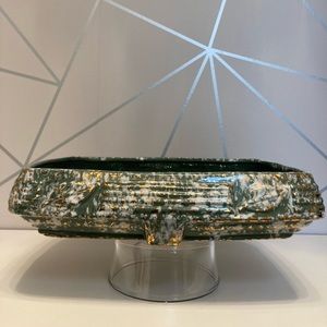 Vintage Savoy China Green, Gold & White Speckled Confetti Tray